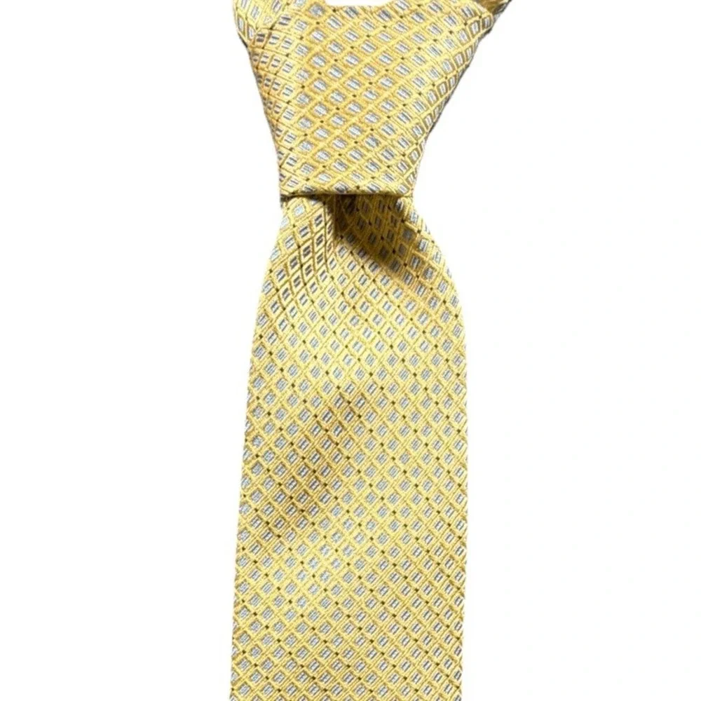 Nautica Mens Yello Silk Microdot Necktie Classic Business‎ Tie 58